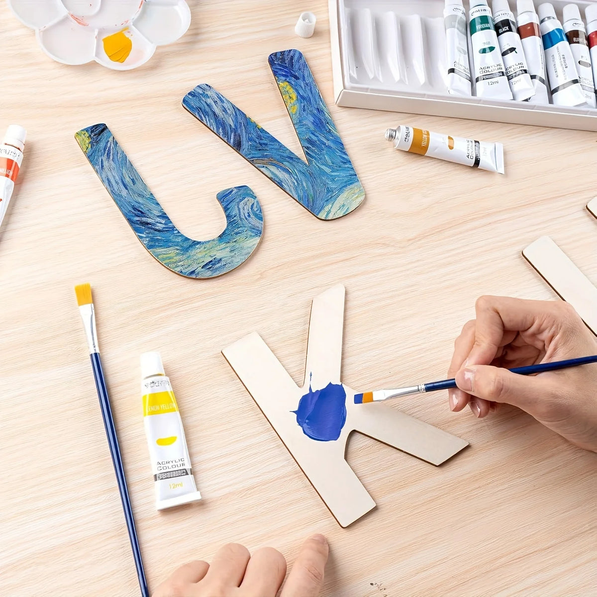 26pcs Wooden Letters Wood Alphabet Letters for Crafts Wood Letters Sign Decoration Wood Letters for Painting/Wall Decor/Letter
