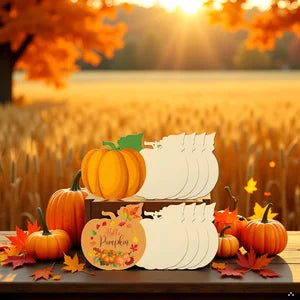 7 inch Wooden Pumpkins Ornaments to Pain Thanksgiving Halloween(48 Pcs)