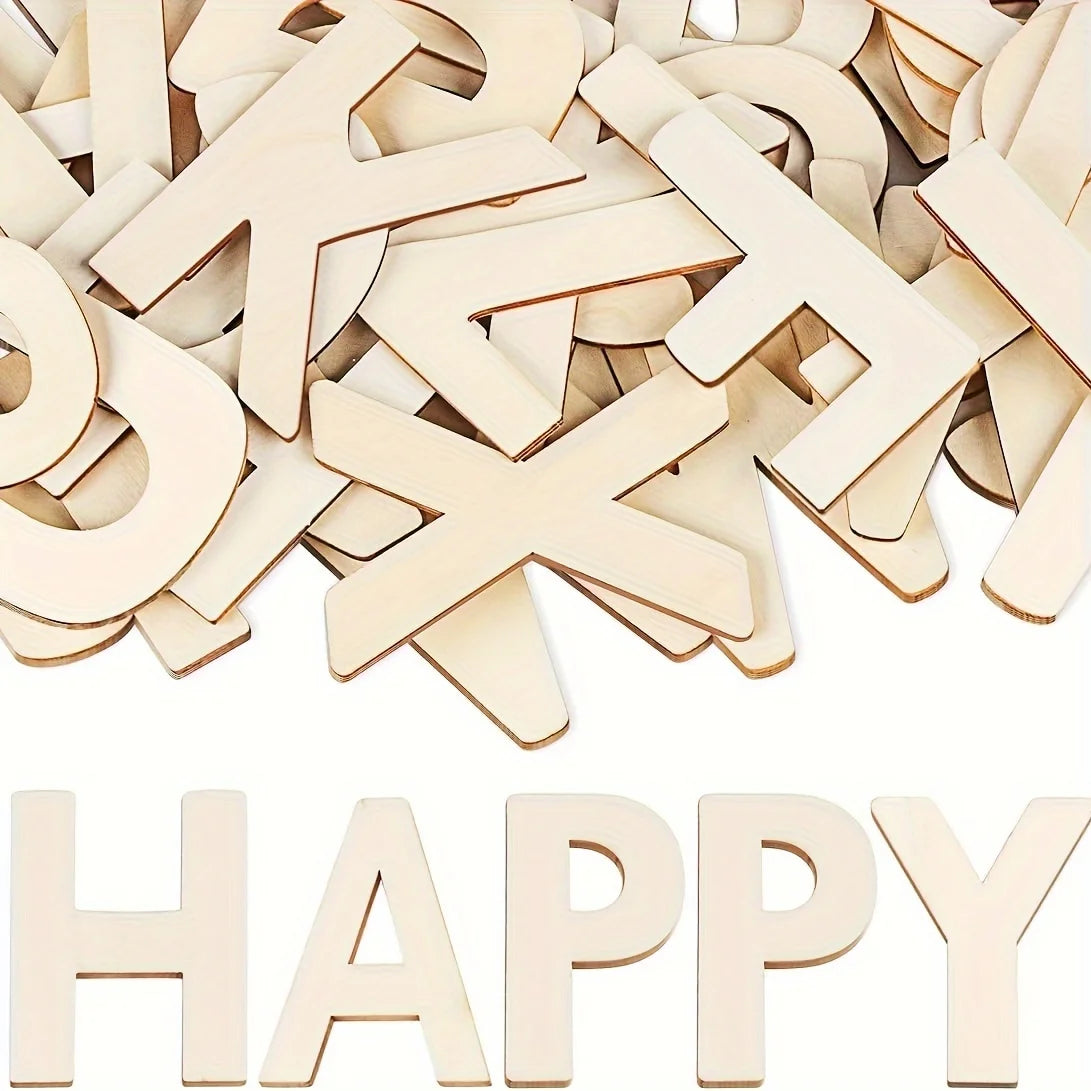 26pcs Wooden Letters Wood Alphabet Letters for Crafts Wood Letters Sign Decoration Wood Letters for Painting/Wall Decor/Letter