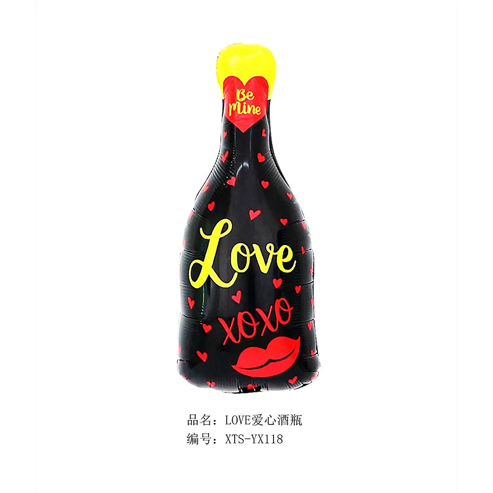 Balloon Champagne Whiskey Bottle Shape Aluminum Film Balloon For Birthday Party Bar Wedding Birthday Party Decoration