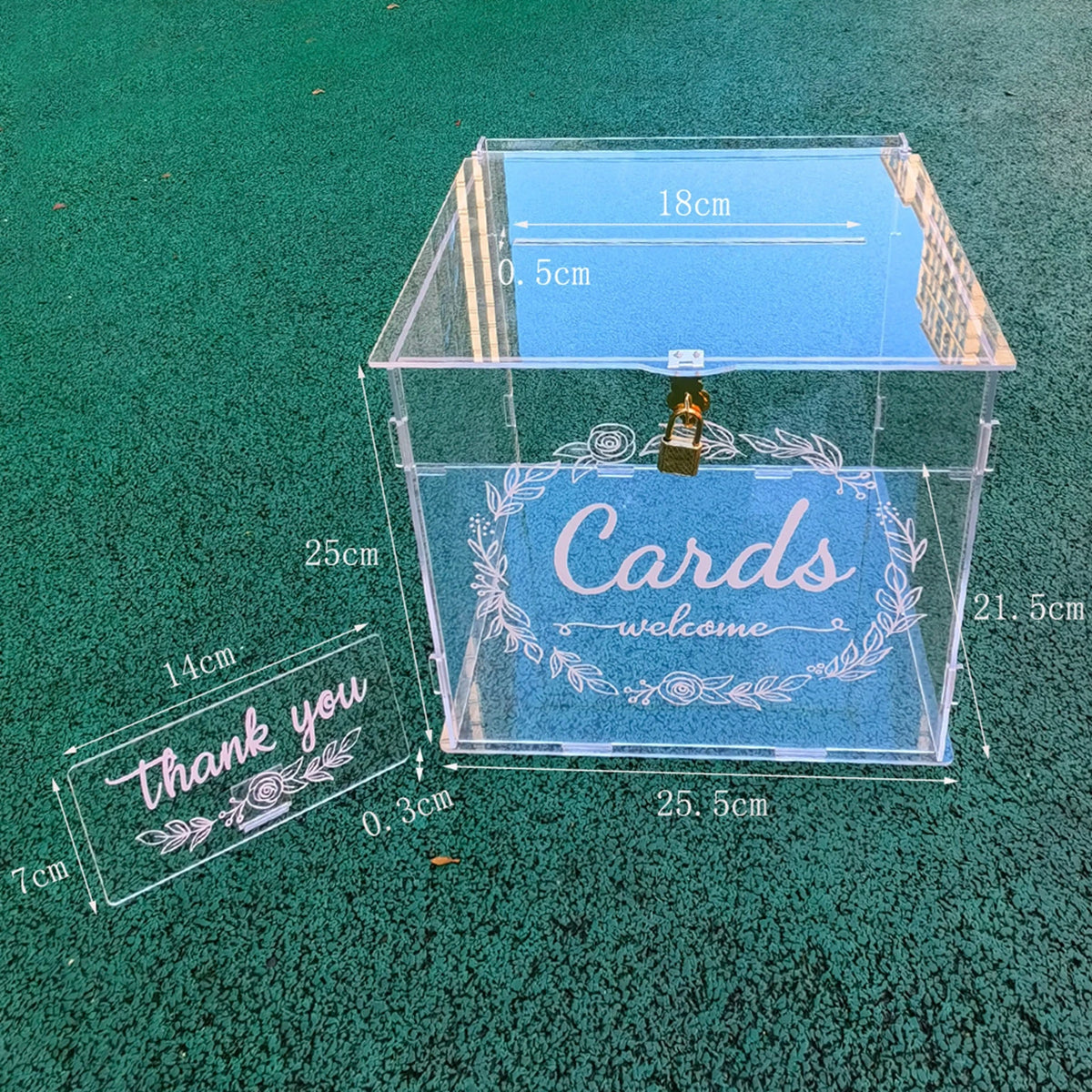 Large Acrylic Card Box DIY Large Envelope Gift Card Box Acrylic Wedding Money Box for Anniversary Shower Birthday Decorations