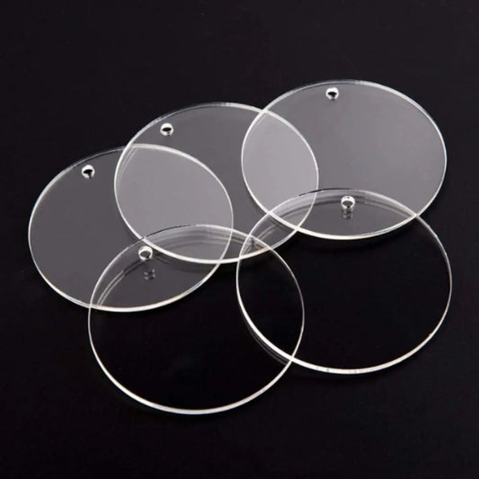 Clear Round Acrylic Ornament Blanks,Acrylic Circle Disc with Hole for Vinyl,Christmas Decor,Engraving,Painting and DIY Crafting