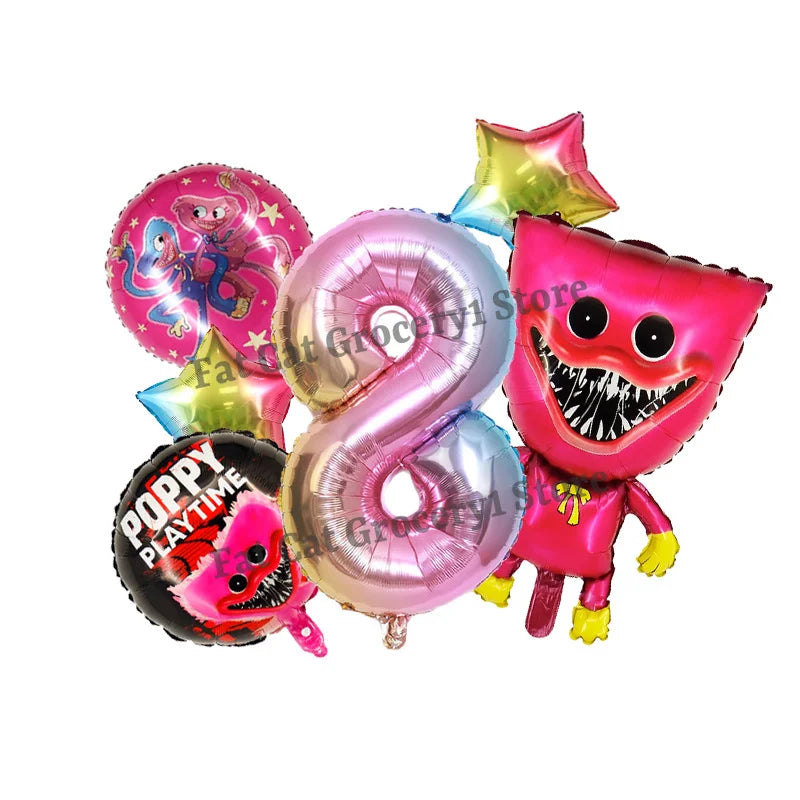 Poppys Playtime Anime Balloons New Kids Birthday Number 1-10 Ballons Baby Shower Gender Reveal Party Decoration Children Gift