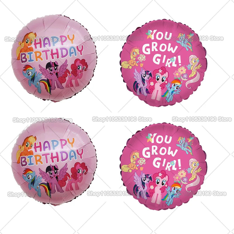 My Little Ponys Theme Balloon Set Baby Shower Party Ballons Cartoon Anime Balloons Decoration Photographic Prop Birthday Gift