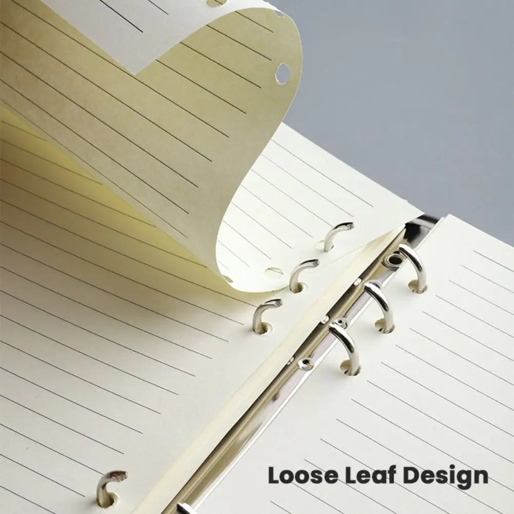 80Sheets Kraft Paper Loose Leaf Paper A5/A6/A7 Horizontal Line/Blank 6-hole Binder Inner Page Notepad Inside Paper Gift
