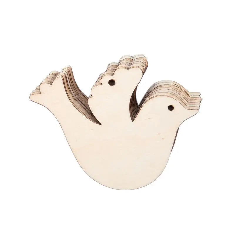 DTA4 Wooden for Dove Ornament Christmas Tree Decoration Wedding Wish Tree Pendant Small for Craft 40 Pcs