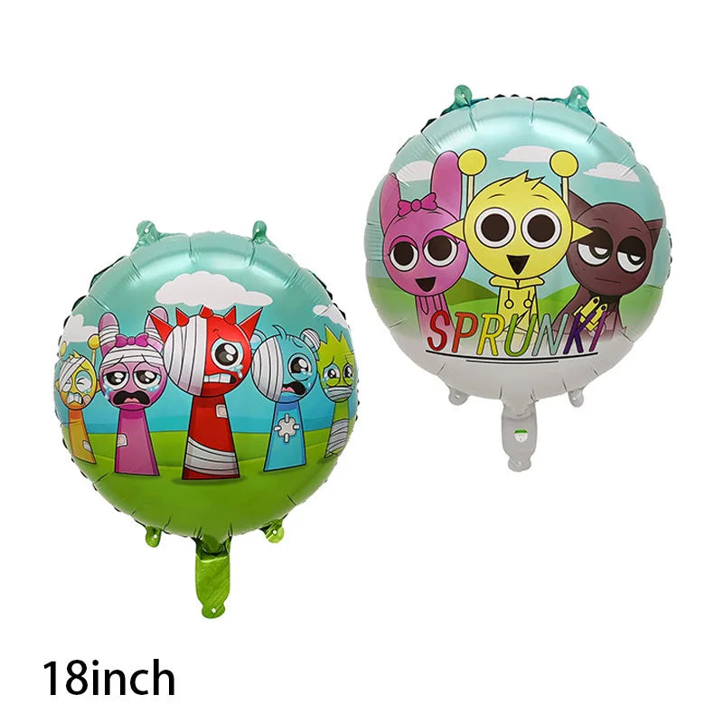 Sprunki Cute Balloons Kids New Digit 1-10 Party Decoration Boys Girls Birthday Baby Shower Gender Reveal Ballons Children Gift