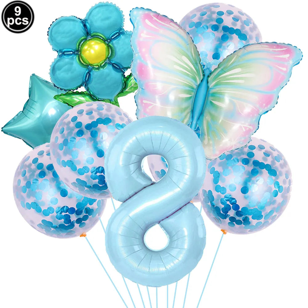 Butterfly Balloons 4th Birthday Decorations for Girl Pink Butterfly Foil Ballon Fairy 4th Birthday Party Decorations Baby Shower