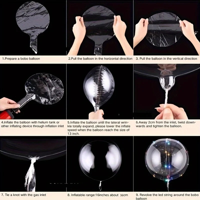 4PCS Led Balloon With Light Luminous Transparent Bobo Ballons Wedding Birthday Party Decoration LED Light Balloon