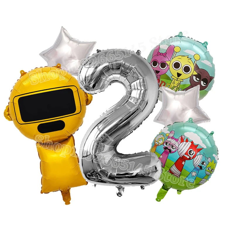 Sprunki Cute Balloons Kids New Digit 1-10 Party Decoration Boys Girls Birthday Baby Shower Gender Reveal Ballons Children Gift