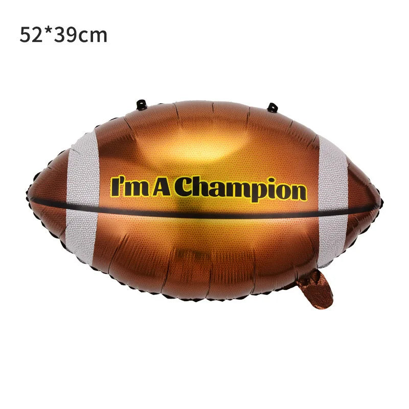 18 inch black and white football, rugby, basketball, baseball, sports aluminum film balloons, sports game decorations, balloons
