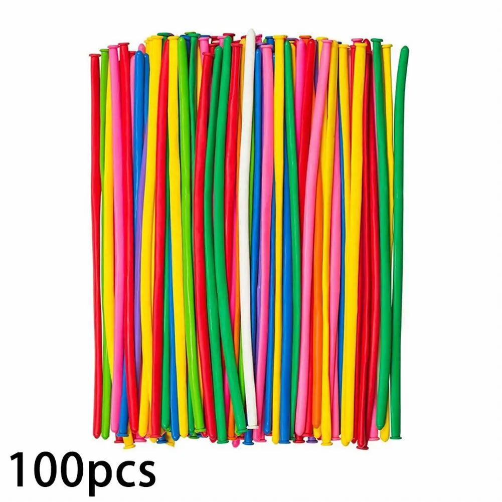 100Pcs Balloons Kit Colorful Long Latex Sculpture Twists Balloon Animal Balloons Diy Balloons For Birthday Wedding Party