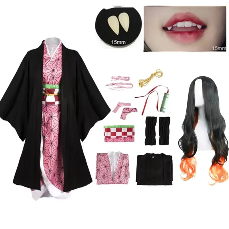 New Kamado Nezuko Cosplay Costume Japanese Anime Carnival Party Adult Uniform Girl Halloween Costume for