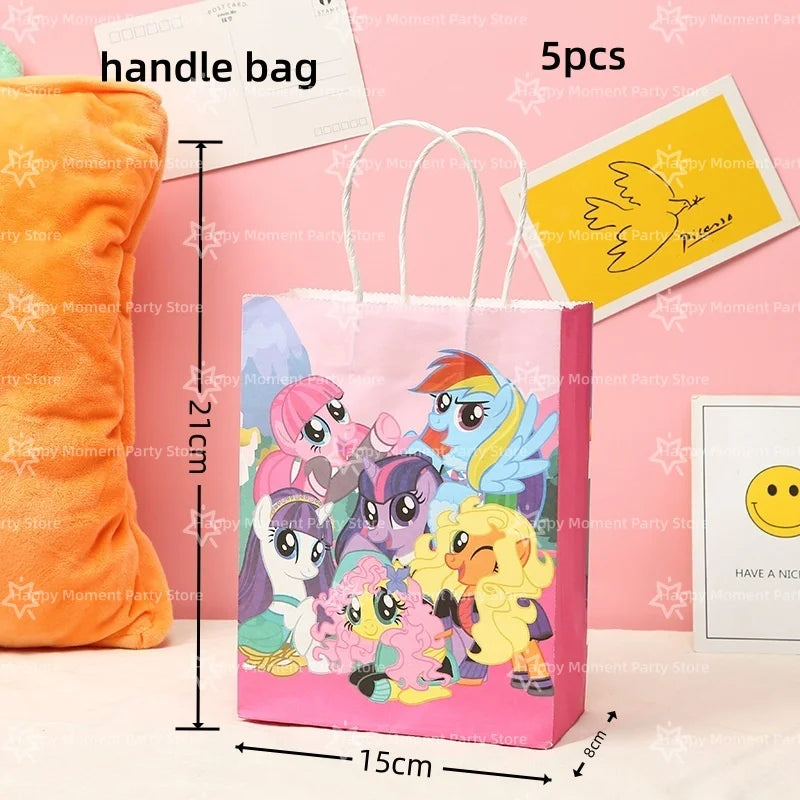 Pink Pony Birthday party Decoration set Tableware Tablecloth Plate Cup Gift Bags Napkin Baby Shower Pony Party Favors Supplies