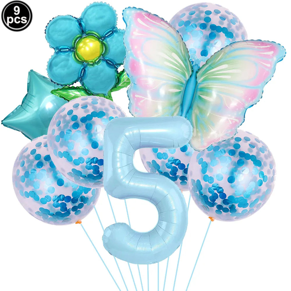 Butterfly Balloons 4th Birthday Decorations for Girl Pink Butterfly Foil Ballon Fairy 4th Birthday Party Decorations Baby Shower