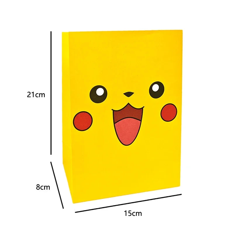 Pokemon Packing Bag Birthday Theme Gift Bag Pikachu Party Candy Snack Gift Bag Charmander Squirtle Children's Toy Gift
