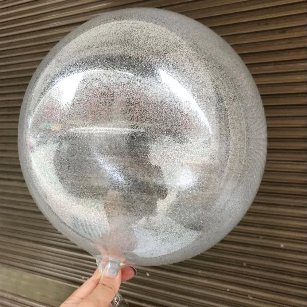 Wedding Decoration Glitter Balloons DIY Transparent Bubble Balls PVC Round Helium Bobo Ballons Event Birthday Party Decor Ballon