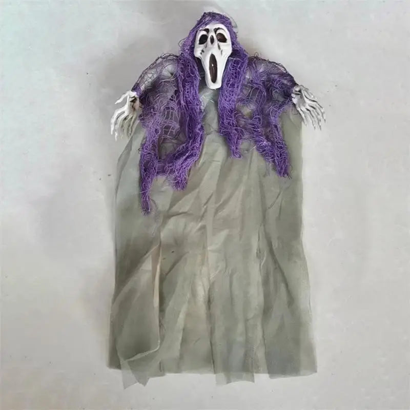Halloween Decoration Outdoor Ghost Festival Chamber Terror Gauze Large Hanging Ghost Mask Door Curtain for Halloween House Decor