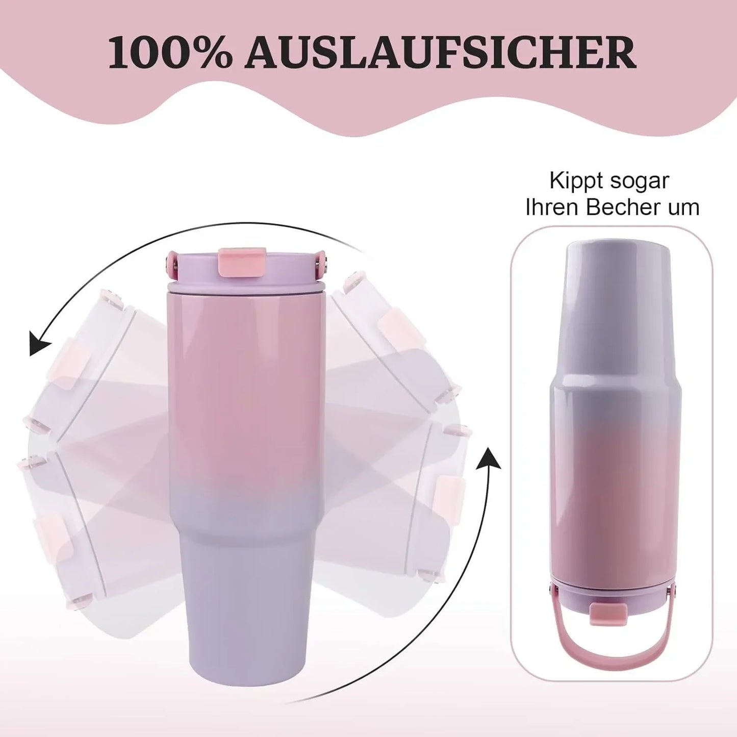 With Straw Double-layer Insulation Cold Hot Travel Mug Vacuum Flask Car Water Bottle Thermos Cup Stainless Steel Insulated Mug