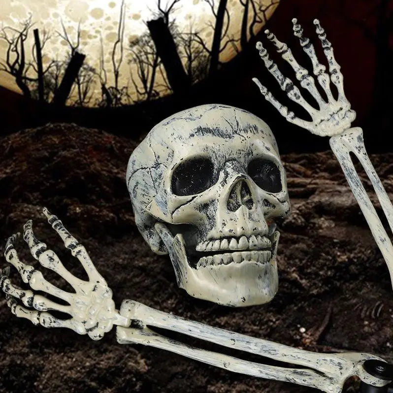 Halloween Decorations Home Decor Skeleton Head Outdoor Scary Props Realistic Skull Hands Yard Prank Festivals Party Supplies
