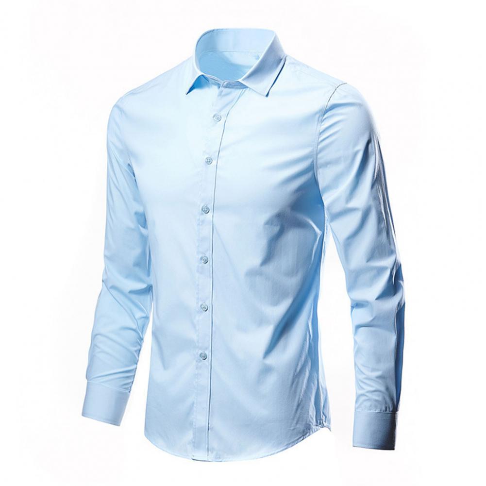Men's White Shirt Long Sleeve Non iron Business Dress Slim Fit Korean Version Professional Work White Casual Men's Suit Shirt