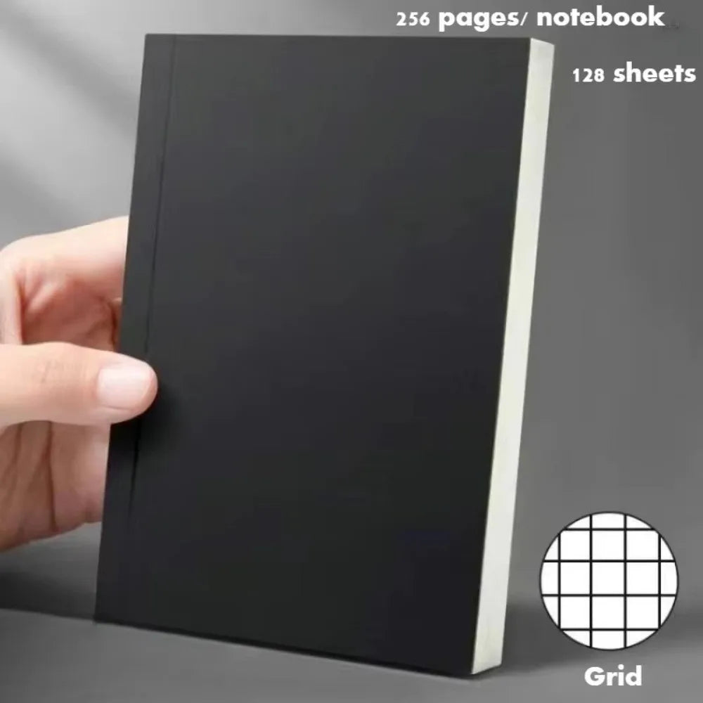 New Pocket A6 Notebook 256 Pages 128 Sheets Thickened Small Notepad Kraft Paper Cover Line Blank Grid Note Book