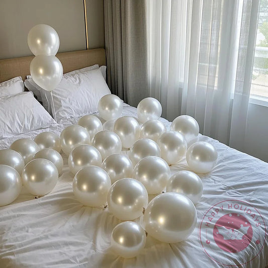 30pcs 5/10/12inch Pearl White Balloons Wedding Anniversary Valentine's Day Birthday Party Engagement Small Helium Balloon Decor