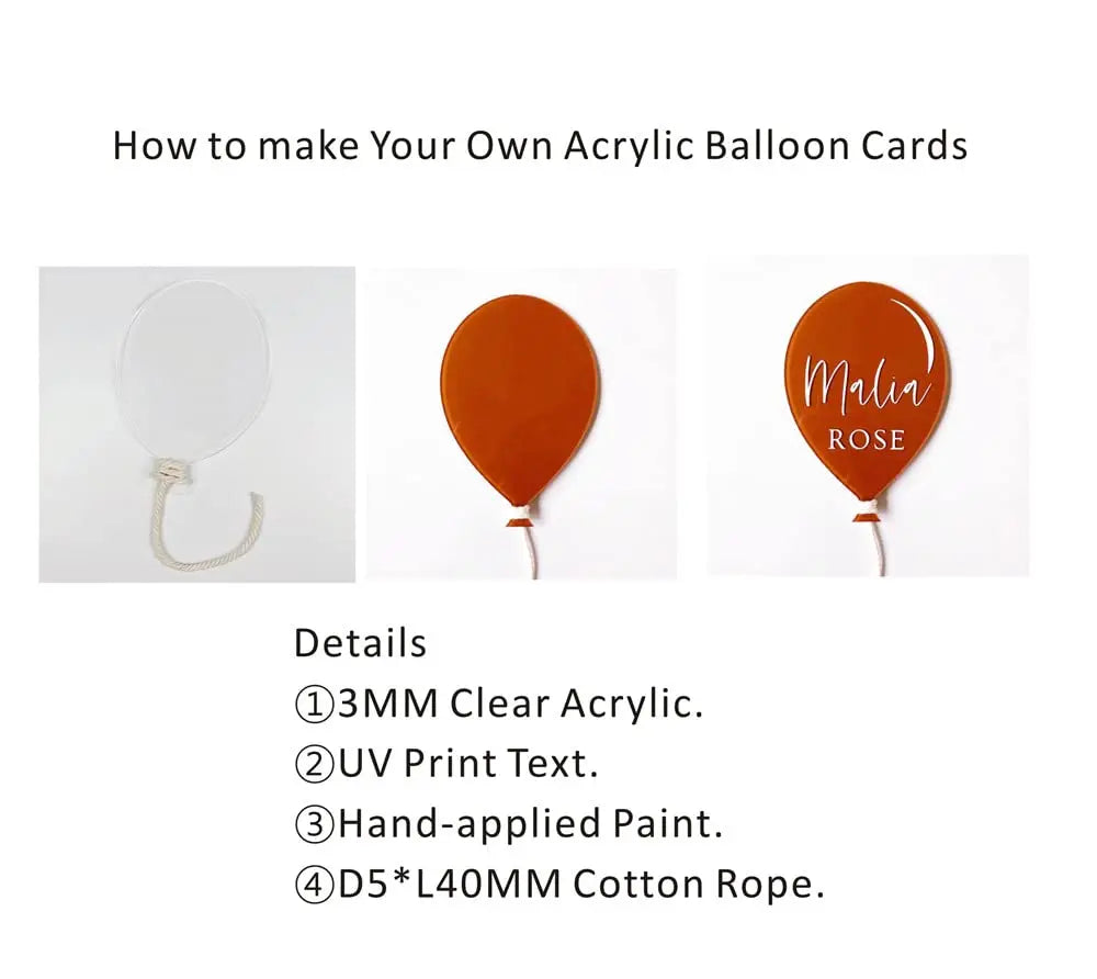 Balloon Acrylic Milestone Blanks,DIY Milestone Balloons Cards for Baby Photo Props,Baby Shower,Baby Gift Keepsake,Wedding Decor