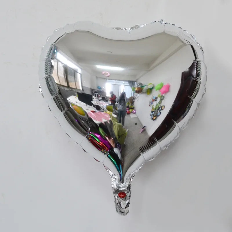 18 Inch Heart-shaped Aluminum Film Balloons For Valentine's Day Decorations Light Plate Heart-shaped Balloons Weddings