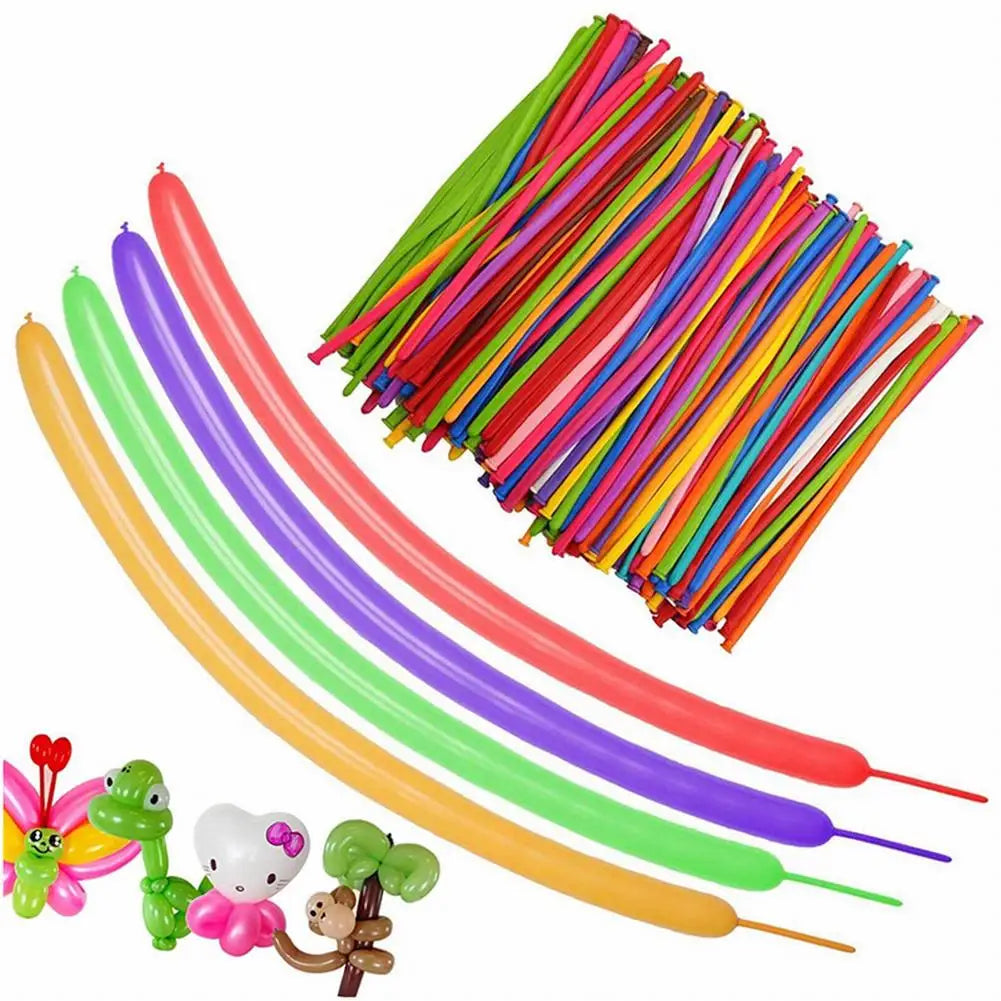 100Pcs Balloons Kit Colorful Long Latex Sculpture Twists Balloon Animal Balloons Diy Balloons For Birthday Wedding Party