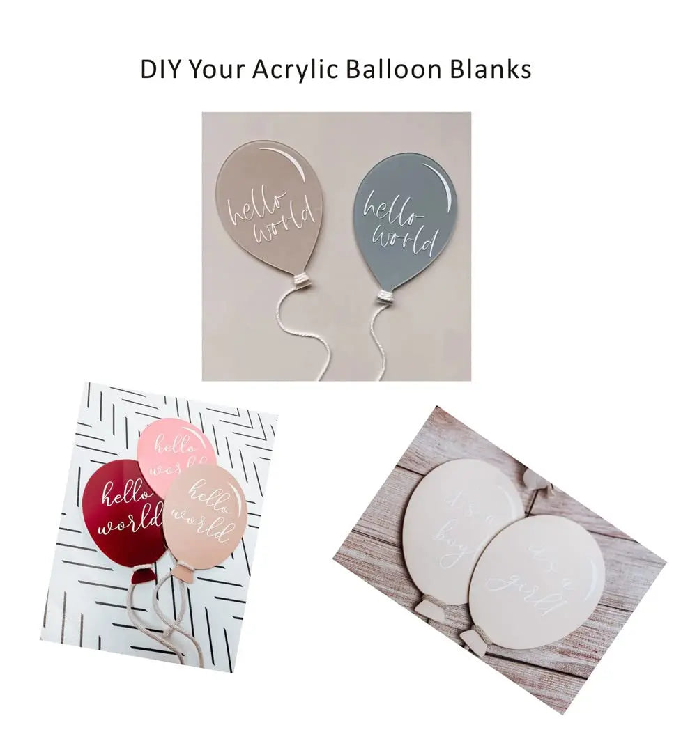 Balloon Acrylic Milestone Blanks,DIY Milestone Balloons Cards for Baby Photo Props,Baby Shower,Baby Gift Keepsake,Wedding Decor