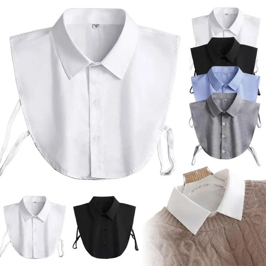 Fake Collar Blouse Versatile Adult Shirt Exquisite Solid Color Half Shirts Detachable Fakes Collar for Women Girls Shirts