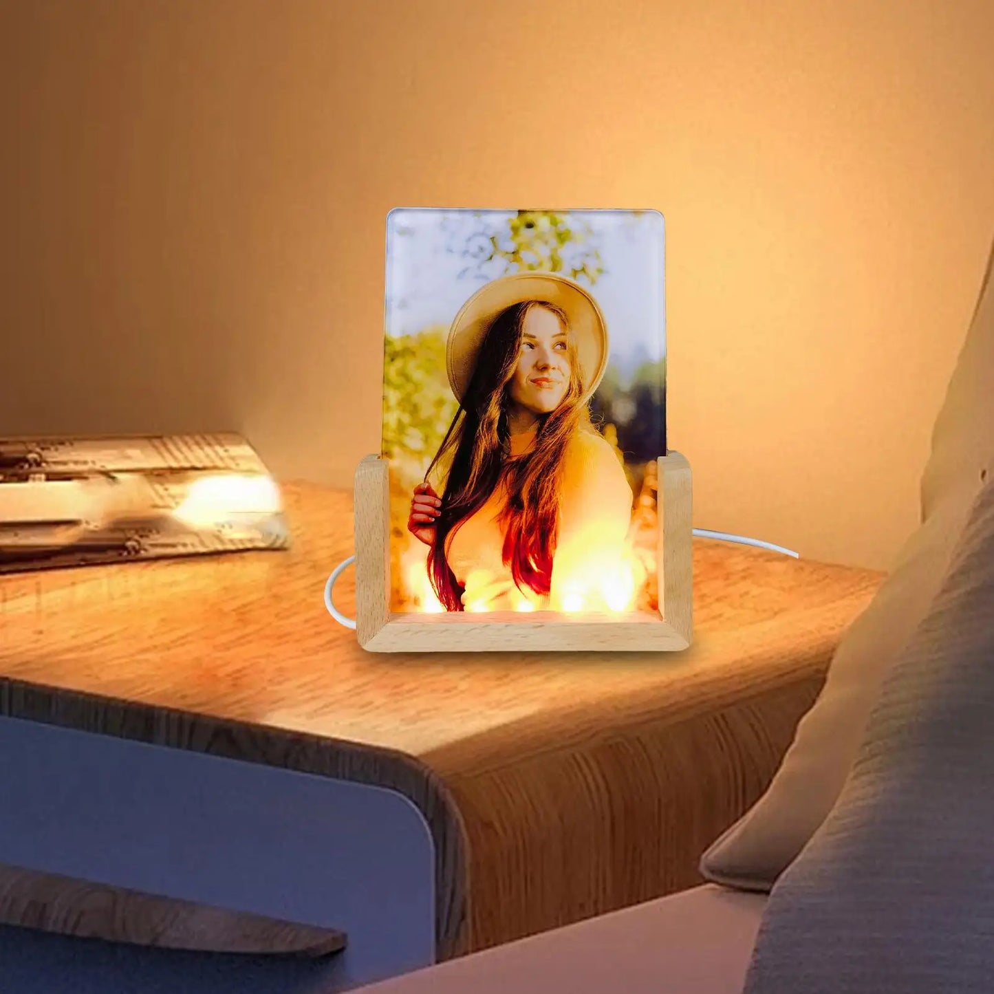 Sublimation Acrylic Blank Sublimation Photo Blanks 3D Night LED Light Lamp Base Heat Transfer Acrylic Photo Frame Blank