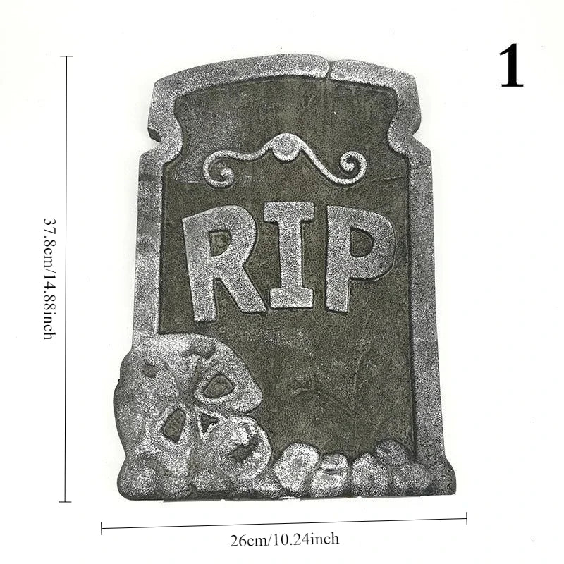 Halloween Tombstone Decoration Haunted House RIP Stone Foam Grisly Props Party Decor Skeleton Tombstone Yard Halloween Decor