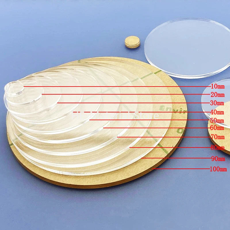 Dia 10-300mm Transparent Acrylic Disc Round Sheet Plate Thick 1-10mm Diy Handmade Material Pedestal Cream Glue Tray Gasket