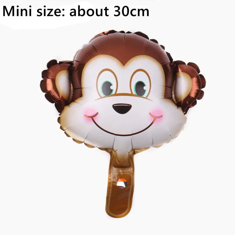 1Pcs Cartoon Animals Foil Ballons for Kids Jungle Safari Birthday Party Decor Tiger Monkey Giraffe Zoo Helium Balloon Supplies