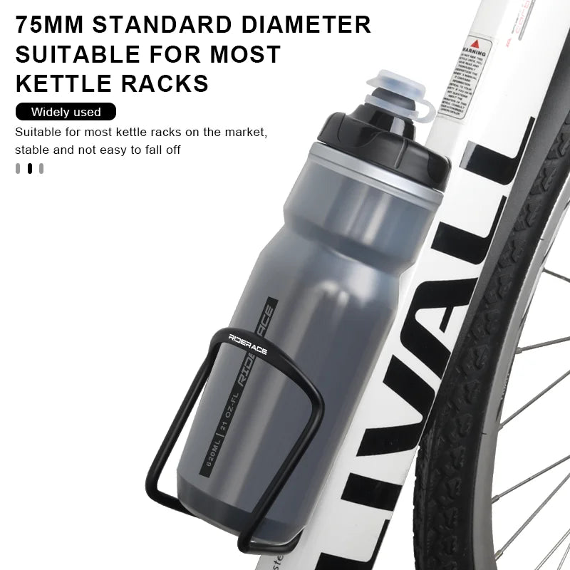 RIDERACE Bicycle Water Bottle Insulated Thermal Outdoor Sport Cycling Dual Layer Portable 620ml MTB Road Bike Cold Water Kettle