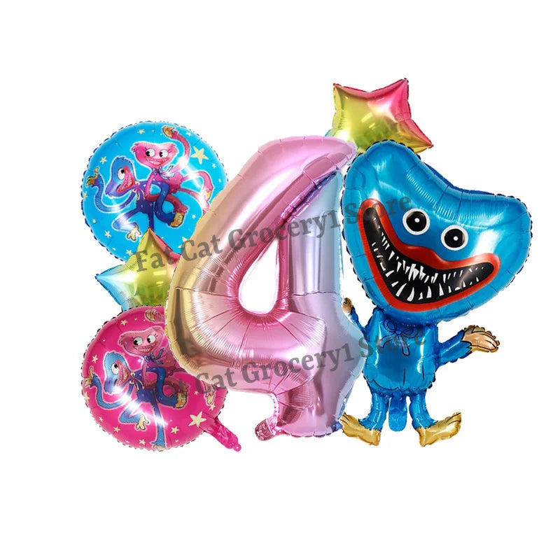 Poppys Playtime Anime Balloons New Kids Birthday Number 1-10 Ballons Baby Shower Gender Reveal Party Decoration Children Gift