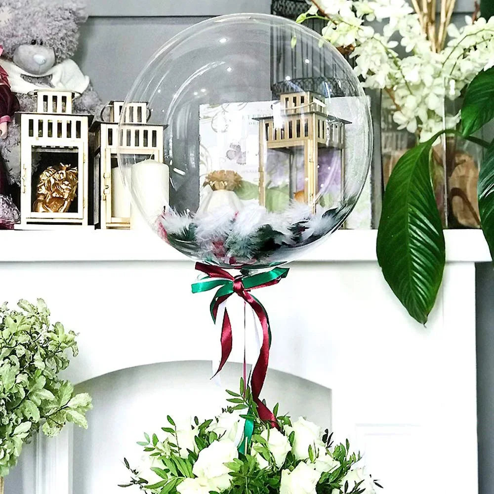 1-5pcs 18/20/24Inch Transparent Bobo Balloons Fillable Bubble Balloon for Wedding Birthday Party Decoration Air Helium Ballon