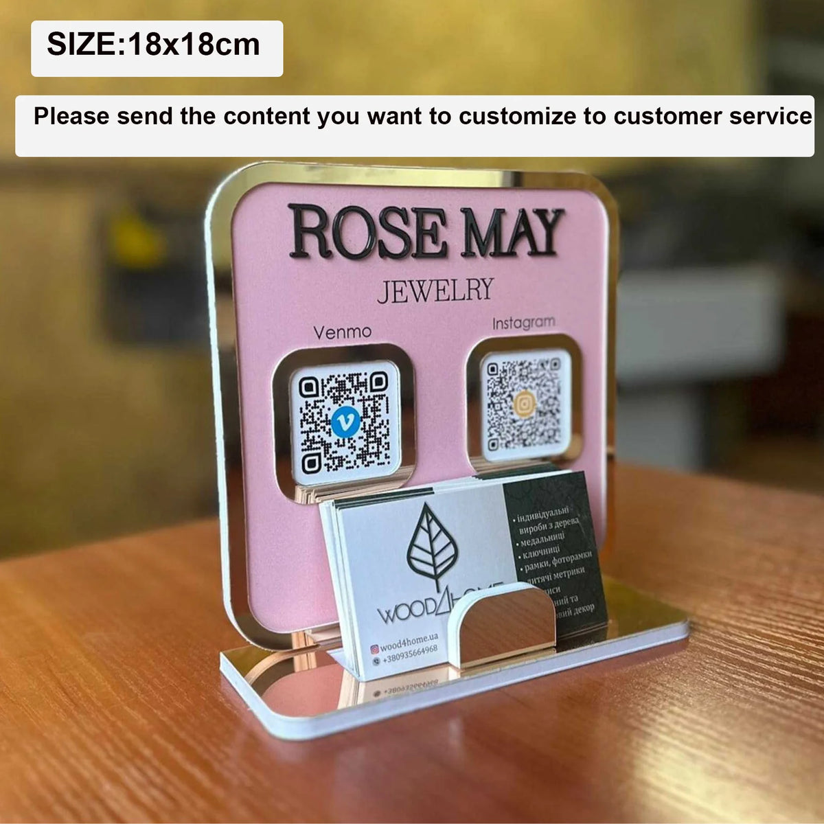 Personalized Multi QR Code Stand Acrylic Scanning Payment Display Business Store Restaurant Custom Logo Desktop Payment Sign
