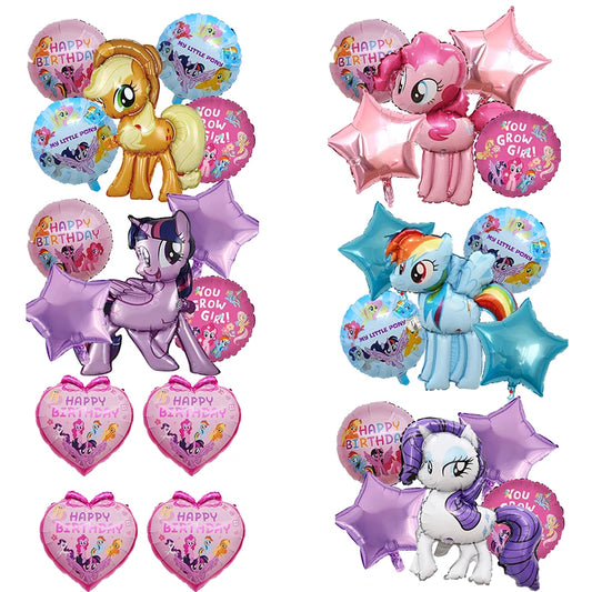 My Little Ponys Theme Balloon Set Baby Shower Party Ballons Cartoon Anime Balloons Decoration Photographic Prop Birthday Gift