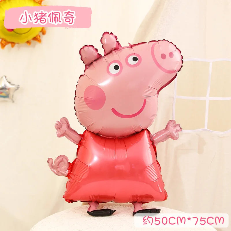 Peppa Pigs Birthday Decorative Ballons Set Aluminum Foil Balloon Number Balloons Set Party Decoration Photographic Props Gift