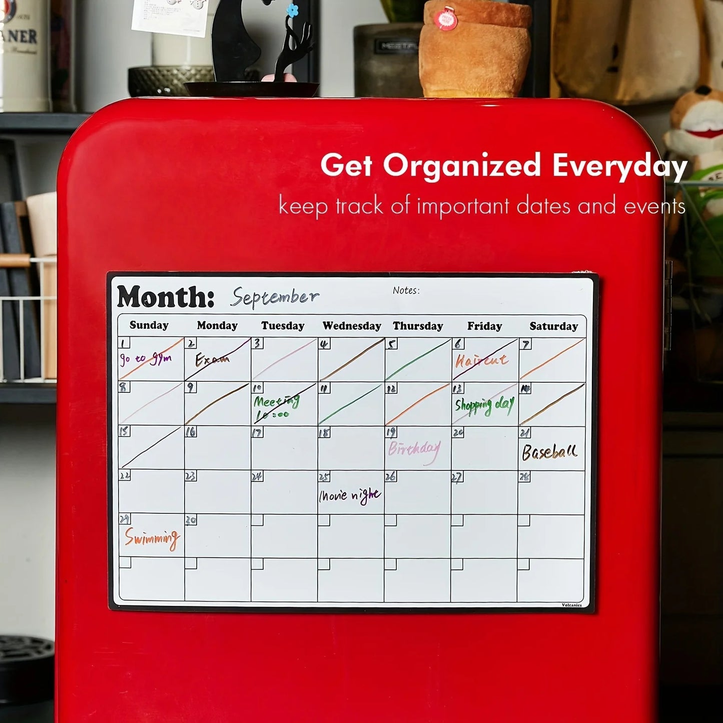 Blank Monthly Calendar Pad, Undated Wall/Desk Planner for Schedule & Vacation Planning, Summer Home & Office Organizer
