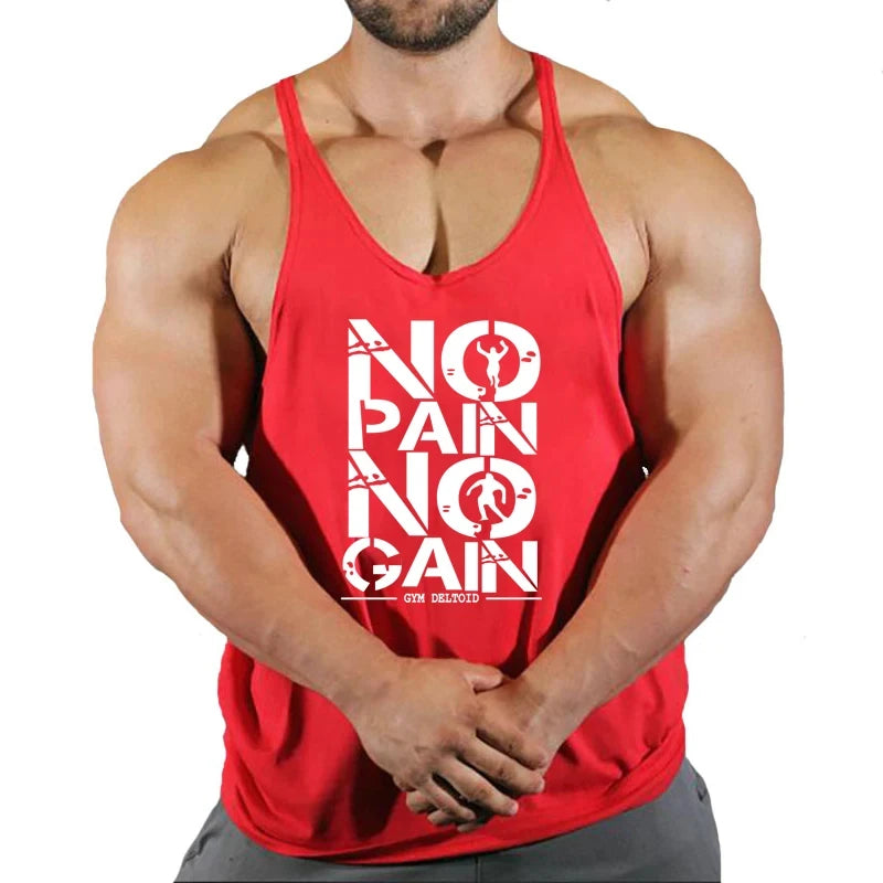 Gym T-shirts Muscle Men's Clothes Workout Fitness Shirt Singlets Tank Top Vest Man Sportswear Muscular Bodybuilding Stringer