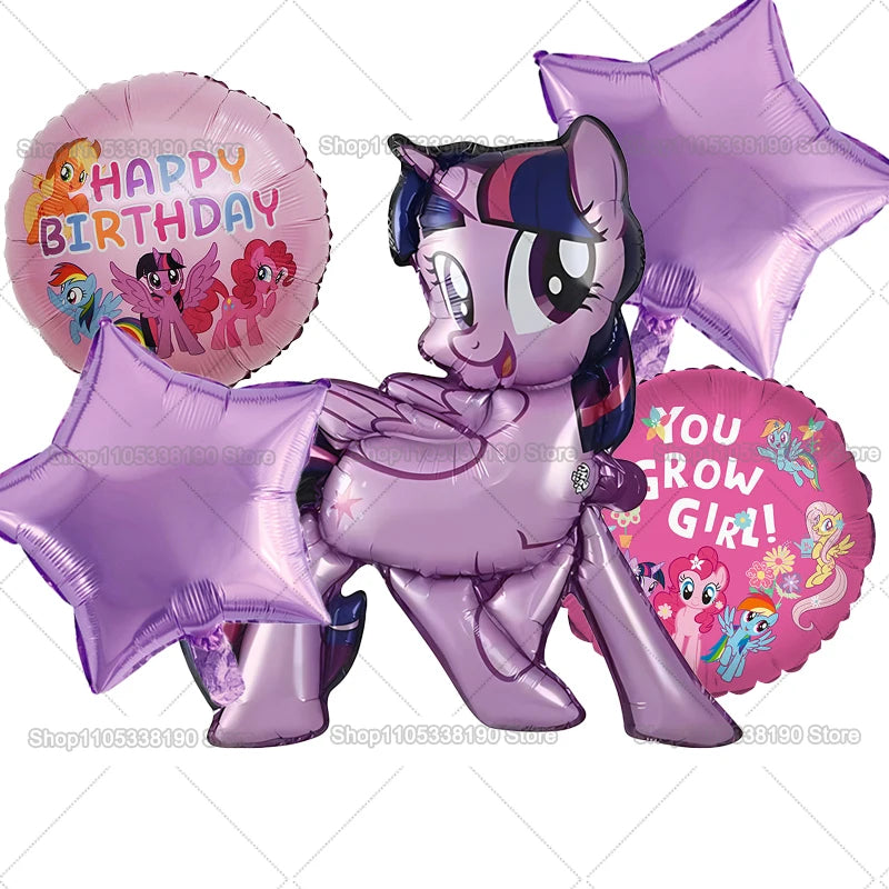 My Little Ponys Theme Balloon Set Baby Shower Party Ballons Cartoon Anime Balloons Decoration Photographic Prop Birthday Gift