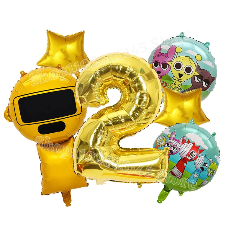 Sprunki Cute Balloons Kids New Digit 1-10 Party Decoration Boys Girls Birthday Baby Shower Gender Reveal Ballons Children Gift
