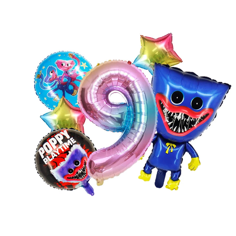 Poppys Playtime Anime Balloons New Kids Birthday Number 1-10 Ballons Baby Shower Gender Reveal Party Decoration Children Gift