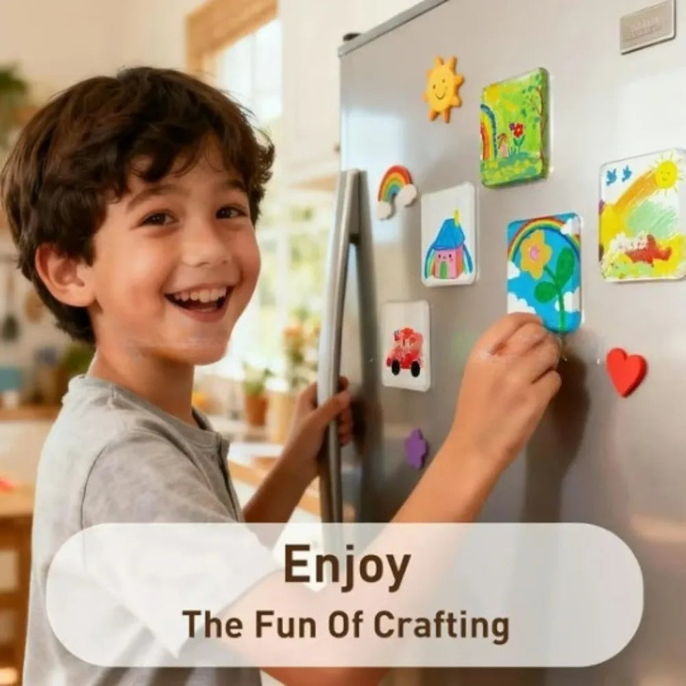 DIY Acrylic Fridge Magnet Kit Handmade Magnetic Sticker for Refrigerator Door Home Decor Craft Making Accessory Gift Supply Set