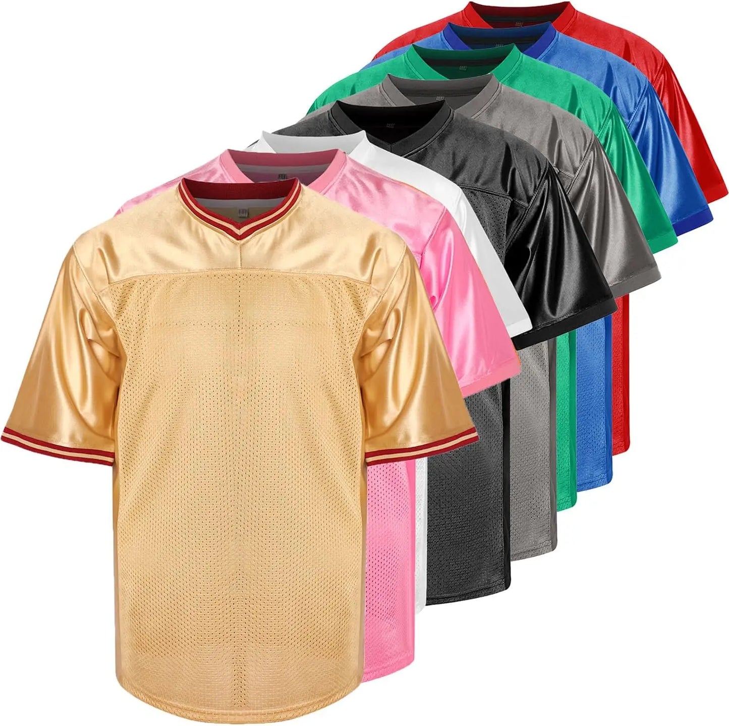 Blank Football Jersey - Sports Performance T-Shirt  Hip Hop Basketball Soccer Party Wear, Sublimation Ready Team Uniform