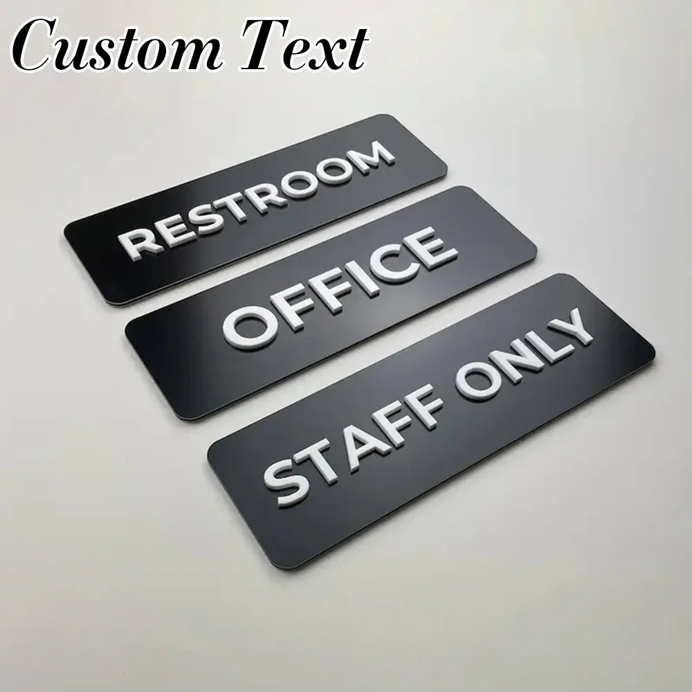 Custom Signs for Small Businesses, Acrylic Door Plates, 3D Laser Cut Door Plates, Signs for Beauty and Hair Salons, Personalized
